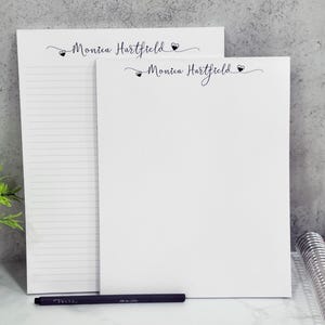 Personalized notepad | Choose different fonts for women's & men's choices | 5 sizes,  birthday gift for best friend, 50 or 100 sheets