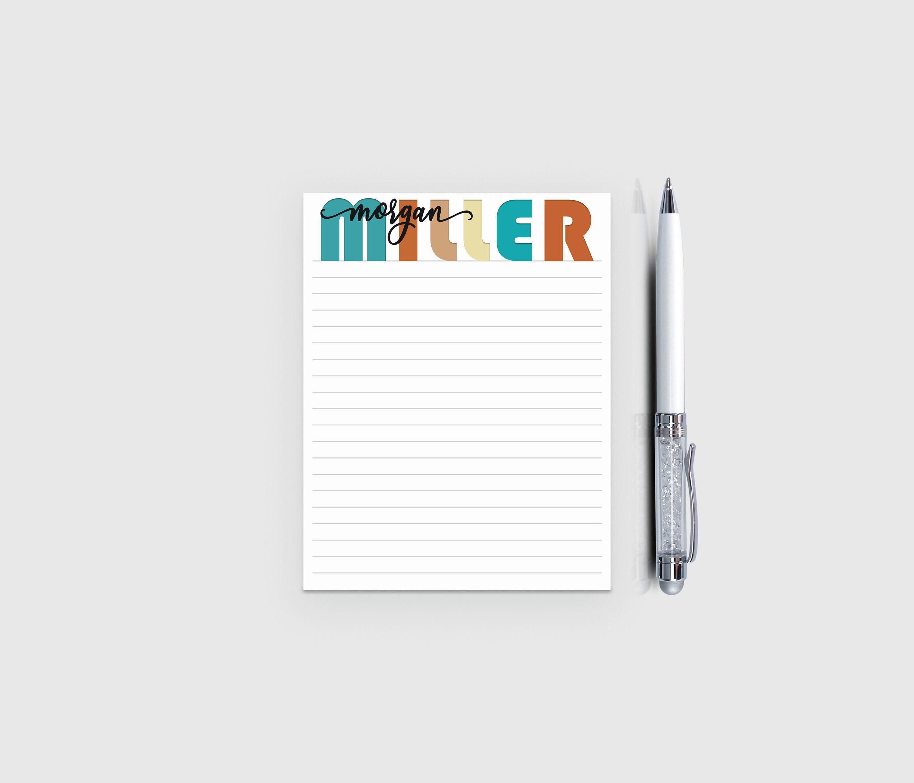 Personalized Name Notepad, Custom Stationery for Women, Colorful Letter ...