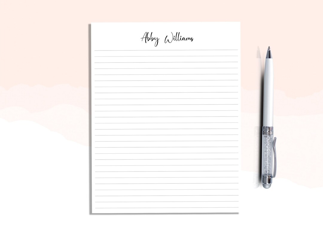 Notepad Personalized Notepad Customized With Your Name or Etsy