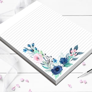 Pretty note pad that can be personalized writing paper is nice writing stationery to send a letter to pen-pal 5 sizes with 50 sheets