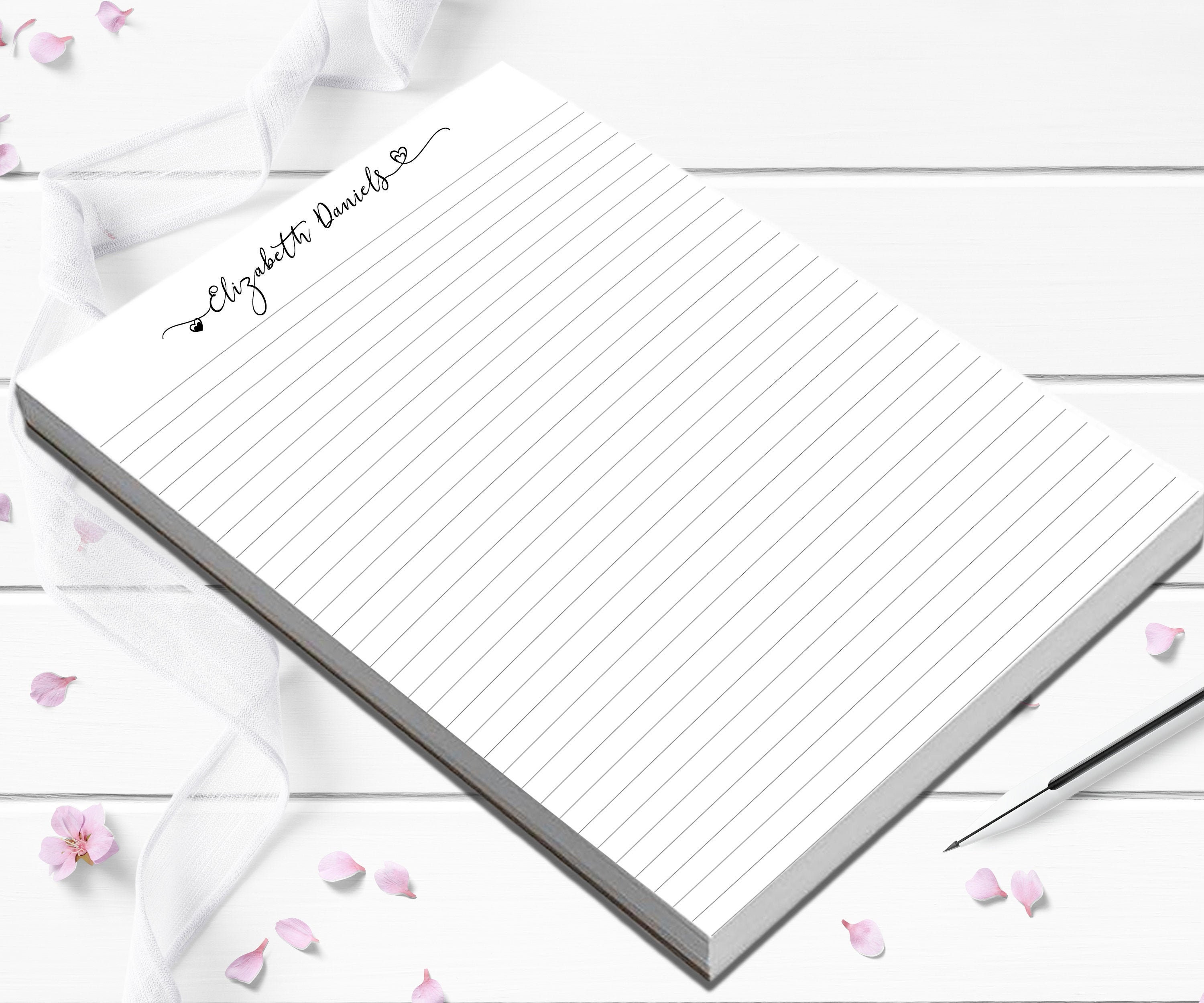 Personalized Notepad Lined or Blank Notepad Stationery Gift Etsy