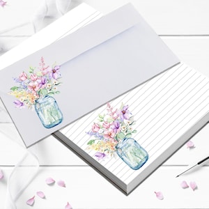 Stationary set pretty notepad personalized gift to give as a birthday gift to mom a nice letter writing set with matching envelopes