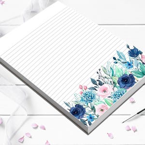 Custom Notepad lined or blank notepad, this writing paper  makes a nice gift for mom or a gift for a co-worker, 5 size options
