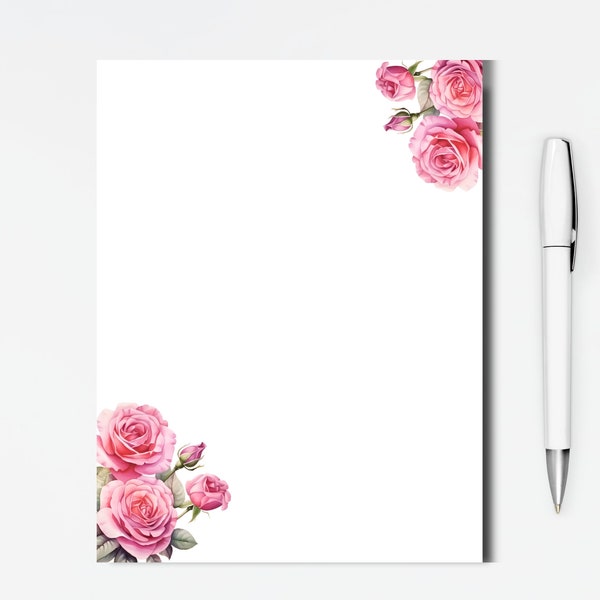 Rose notepad can be personalized for a Mother's Day gift or housewarming gift and comes in 5 sizes with 40 or 80 sheets