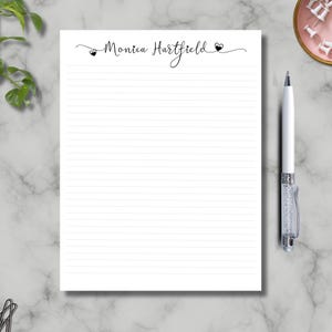Personalized Notepad | Custom Font,  tear-off desk pad | gift for friend | 50 or 100 Sheets