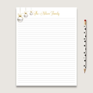 Holiday Family Notepad Christmas stationery comes in 3 different sizes and your choice of lines
