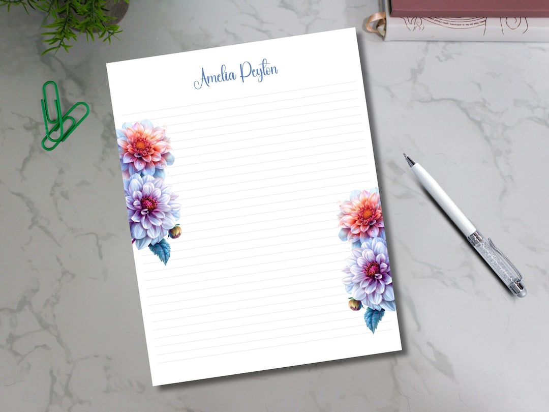 Custom Notepad Use for a Desk Pad These Pretty Floral Note Pads Make ...