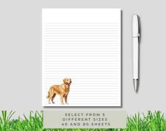 Dog lover gift golden retriever notepad customize notepad with your name or company logo select from different sizes for the perfect gift