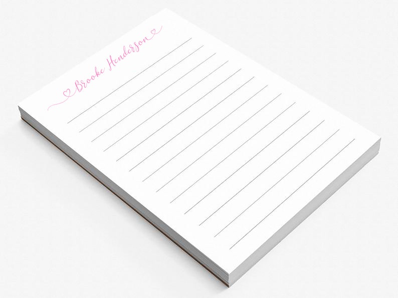 Personalized notepad Lined notepad Stationery gift Etsy