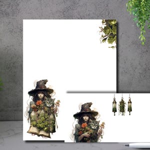 Witch Notepad  a personalized stationery set comes in 2 different size notepads and a matching envelope