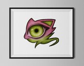 mona eye - illustration Colour Pencil Drawing Art - Print