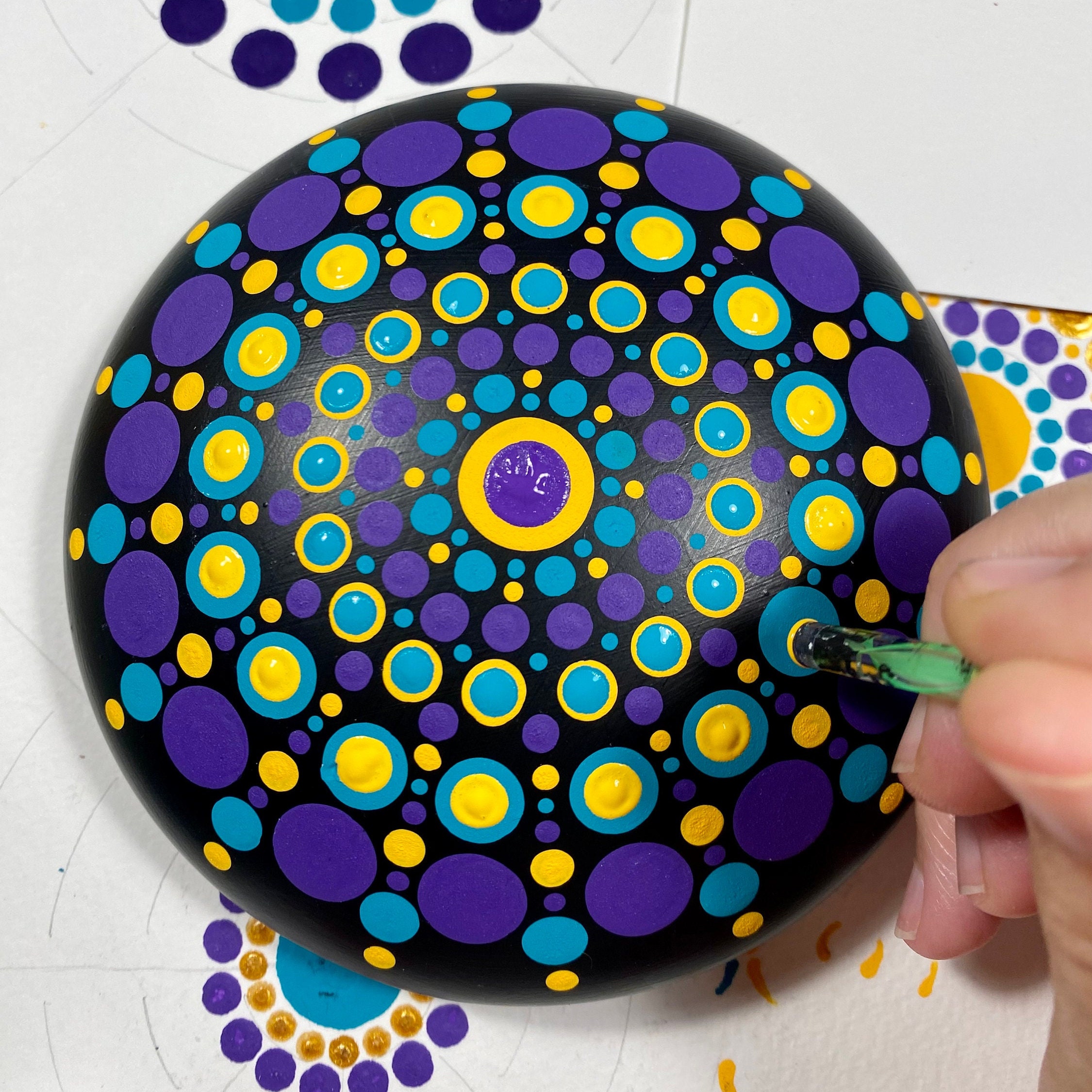 Painting Model Plaster Rocks Paintable Mandala Stone Blanks, Large Hand-casted Plaster Rocks for Dot ...