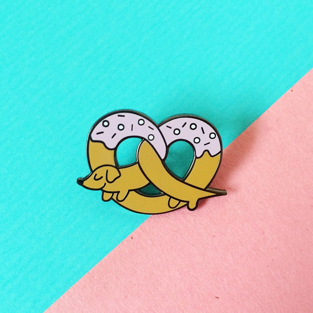 Pretzel Dog Pin Etsy