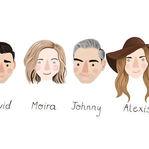 CUSTOM FAMILY PORTRAIT heads- couple/family/pet/wedding/anniversary/birthday/Christmas/ cartoon me/illustration- personalised gift idea