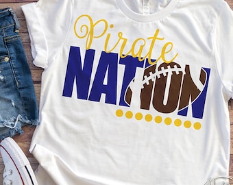 Pirate Nation, svg, Football SVG, dxf, EPS, png, htv, pirates svg, Cricut svg, Silhouette svg, Sports, Sweet Kate Designs