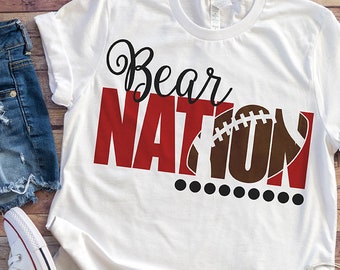 Bear Nation, football svg, SVG, dxf, EPS, png, JPG, htv, Heat Transfer Vinyl, Cricut Explore, Silhouette Cameo, Sports, Sweet Kate Designs