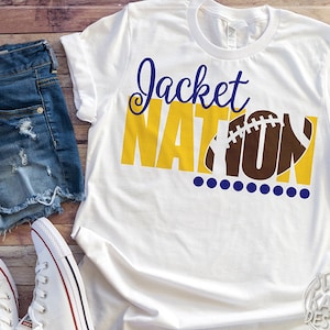 Jacket Nation, football, jackets, SVG, dxf, EPS, png, JPG, Heat Transfer Vinyl, Cricut Explore, Silhouette Cameo, Sports, Sweet Kate Designs image 1