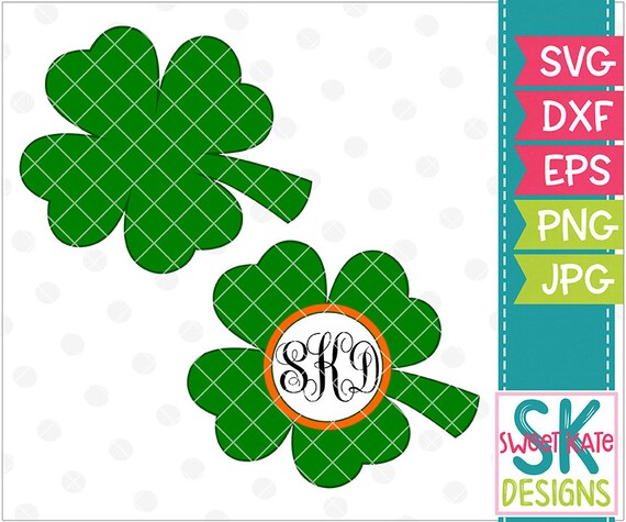 Download 4 Leaf Clover Svg Monogram Svg Htv Heat Transfer Vinyl Svg Etsy