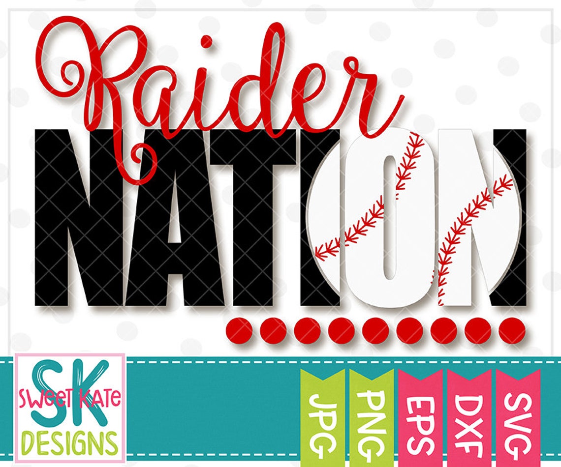 Raider Nation Knockout Baseball Softball SVG Dxf EPS Png JPG Etsy