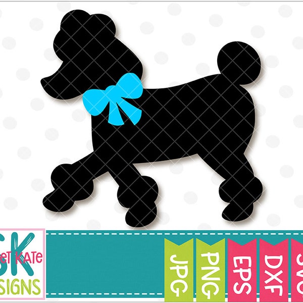 Poodle, Dog, SVG, dxf, eps, JPG, PNG, Scrapbook, Die Cut, clip art, Heat Transfer Vinyl, Cricut svg, Silhouette svg, Sweet Kate Designs