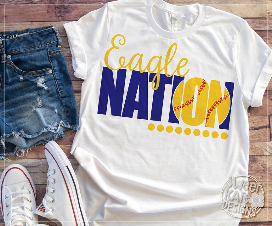 Eagle Nation SVG Knockout Baseball Softball Cricut Silhouette Etsy