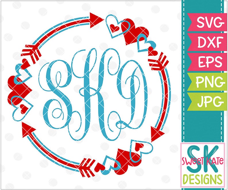 Download Hearts Arrows Svg Monogram Svg Htv Heat Transfer Vinyl Etsy