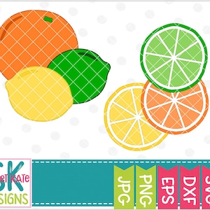 Citrus Fruit svg, Orange svg, Lemon svg, Lime svg, PNG, dxf, eps, Scrapbook Die Cut, Cricut svg, Silhouette svg, Sweet Kate Designs