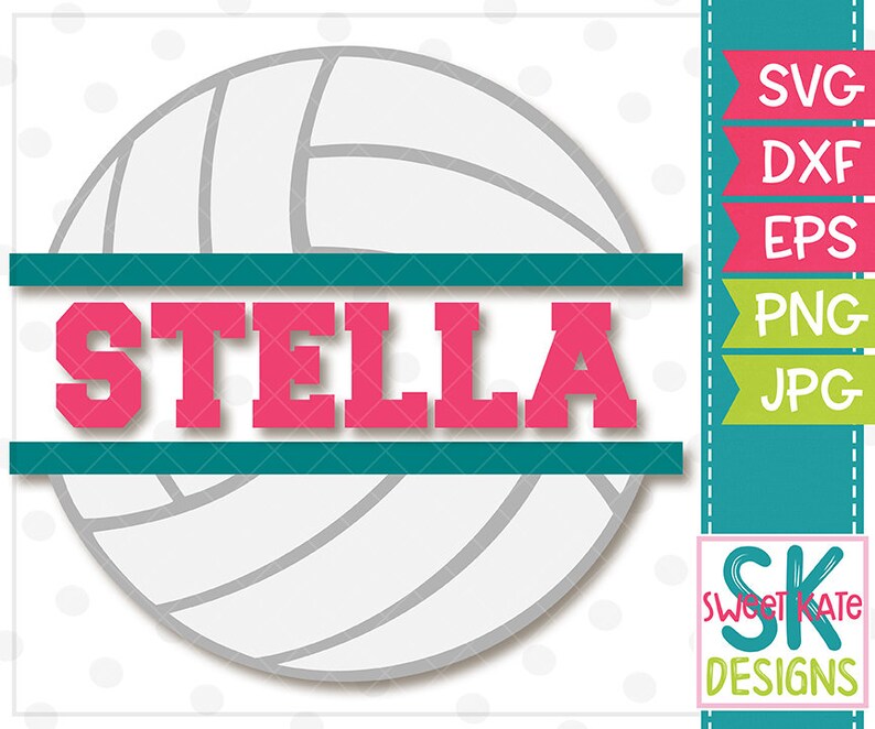 Split Volleyball svg volleyball dxf eps png Heat Etsy