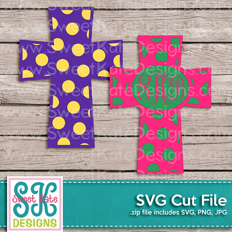 Download Polka Dot Cross Monogram Option SVG JPG PNG Cricut svg | Etsy