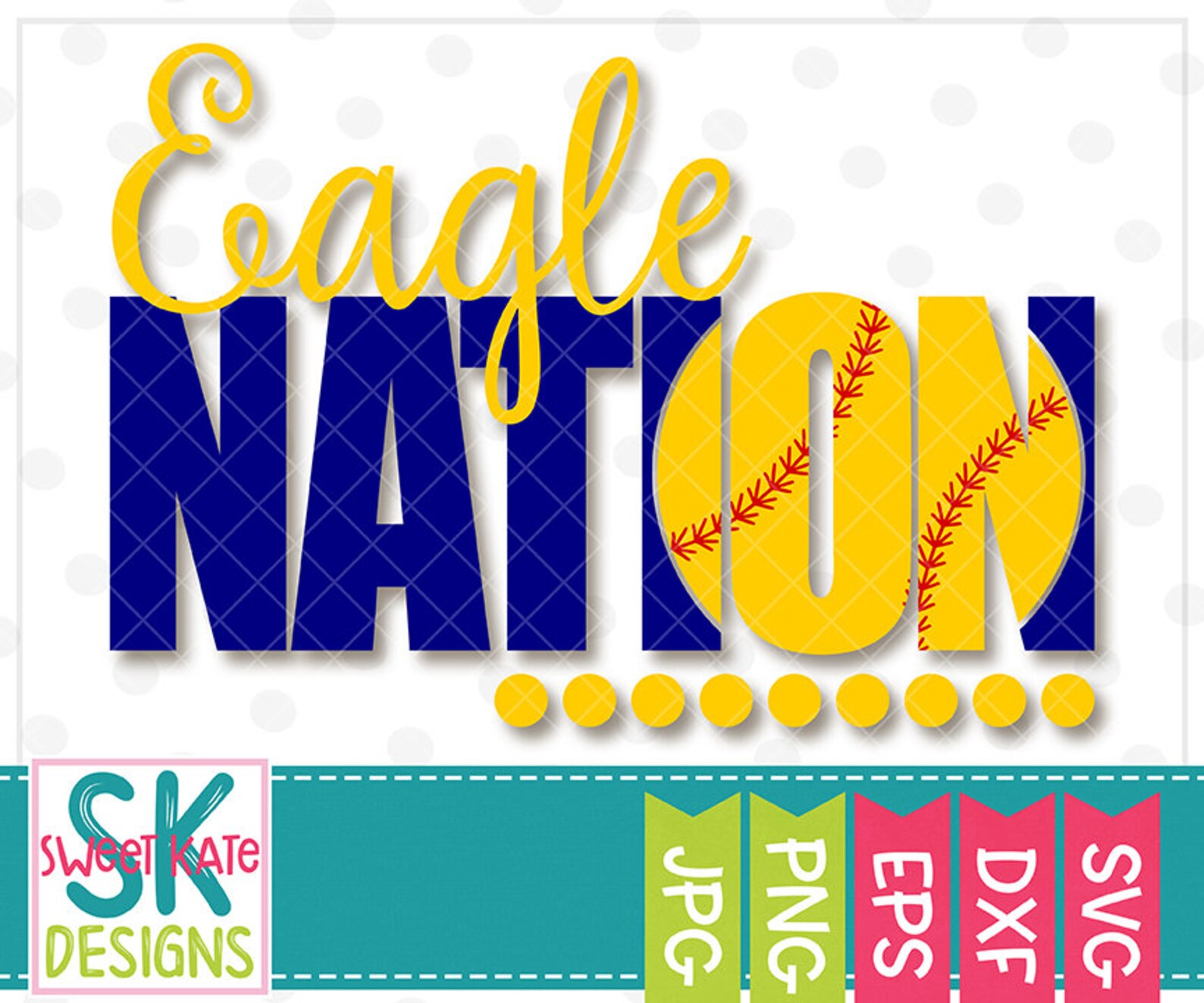 Eagle Nation SVG Knockout Baseball Softball Cricut Silhouette Etsy