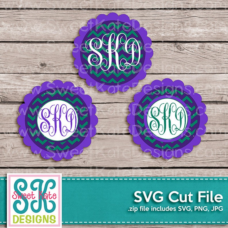Download Flower Circle Monogram SVG Bundle JPG PNG Scrapbook Die ...