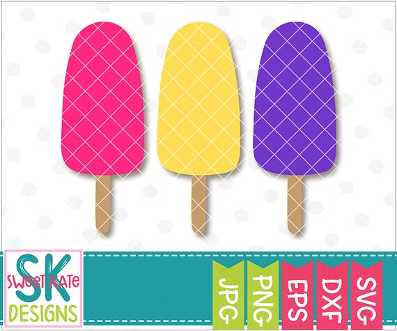 Three Popsicles SVG JPG PNG Scrapbook Die Cut Heat | Etsy