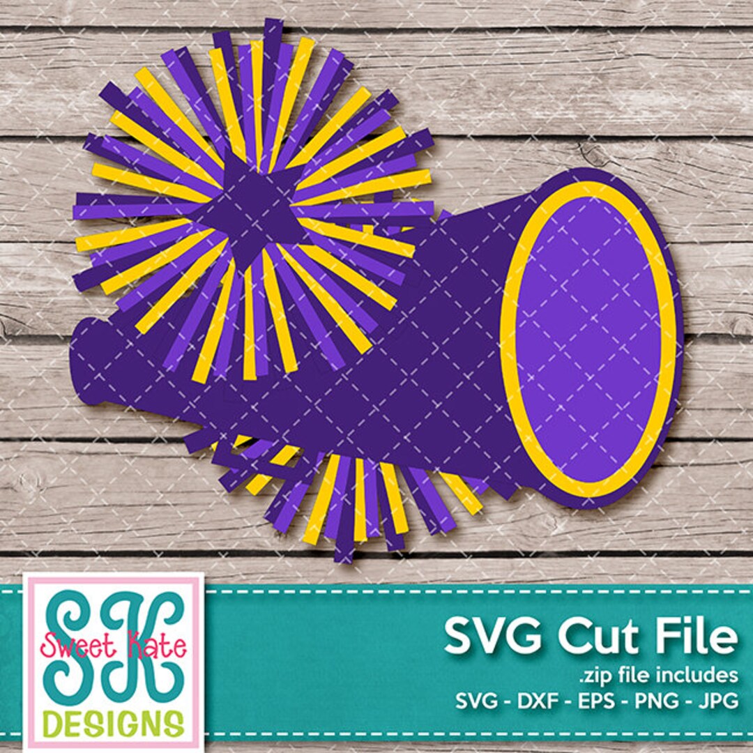 Megaphone Pom Poms SVG Dxf EPS Png JPG Htv Heat Transfer Vinyl Etsy