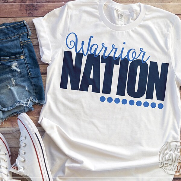 Warrior Nation, svg, sports, ,school, mascot, dxf, EPS, png, JPG, htv, Heat Transfer Vinyl, Cricut, Silhouette Cameo, Sweet Kate Designs