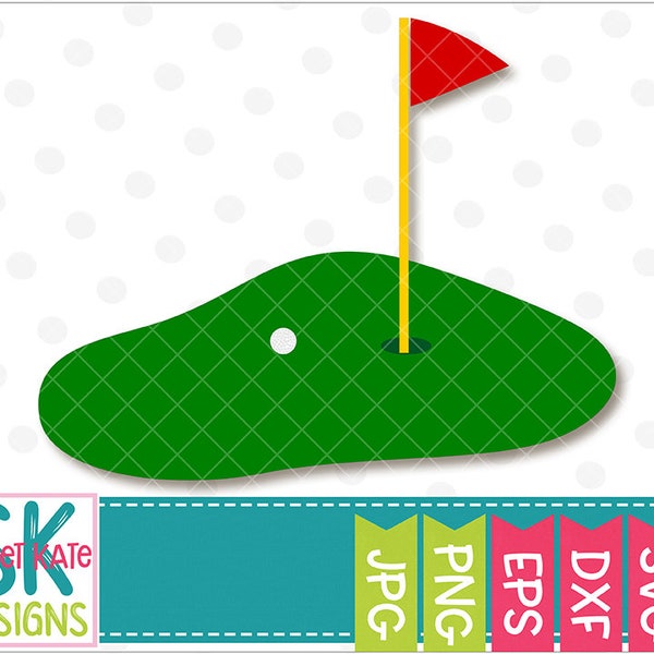 Golf Green Flag Golf Ball SVG dxf EPS png JPG htv Heat Transfer Vinyl Cricut svg Explore svg Silhouette Cameo Sports Sweet Kate Designs