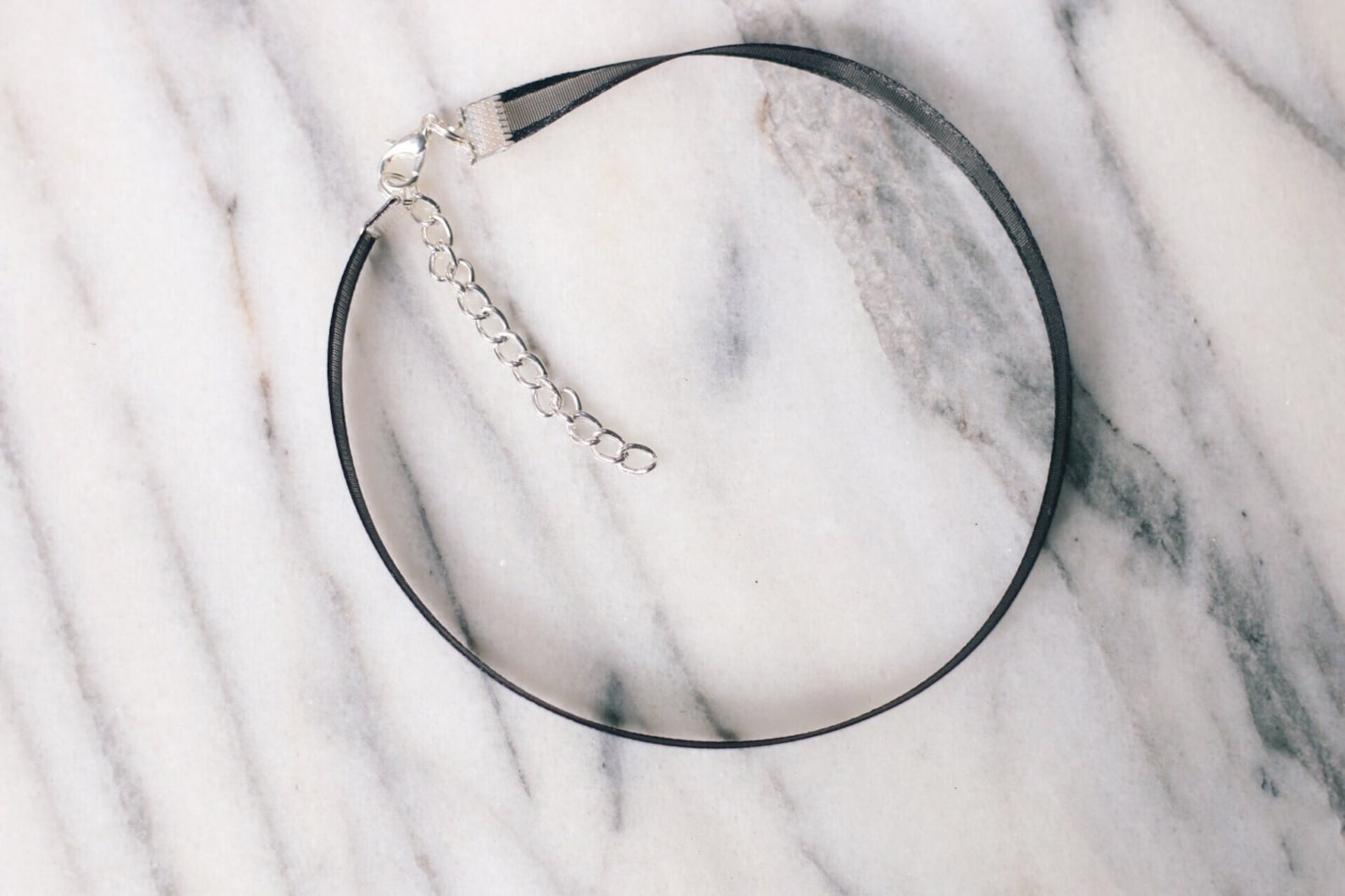 Simple Black Satin Sheer Ribbon Choker Necklace, 90s Choker, Handmade ...