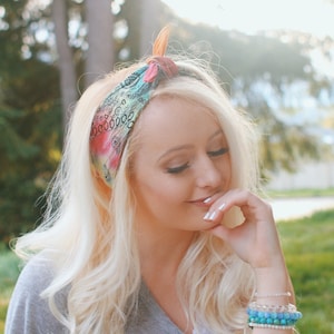 Vibrant Tie Dye Bandana Head Wrap in Rainbow