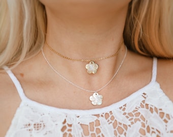 Hibiscus Mother Of Pearl Choker Necklace