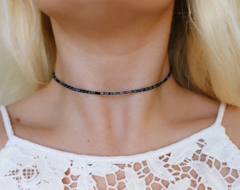 Midnight Seed Beaded Choker Necklace