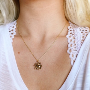 Dainty Gold Winking Sun Layering Necklace