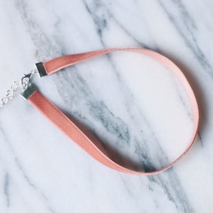 Dusty Rose Velvet Choker: Handmade 90s Style Necklace