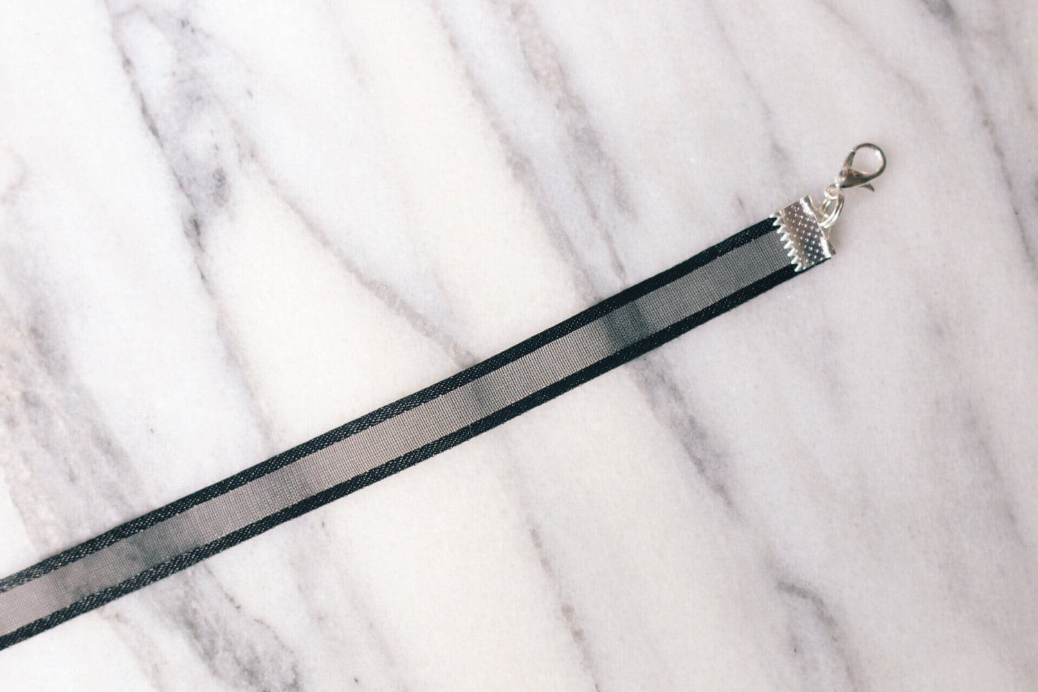 Simple Black Satin Sheer Ribbon Choker Necklace, 90s Choker, Handmade ...
