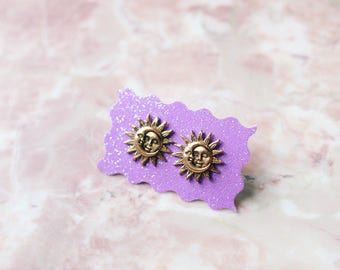 Silver / gold Celestial Sun And Moon Earring Studs, Boho Jewelry, Celestial, Handmade Earrings, Gift Ideas for Her