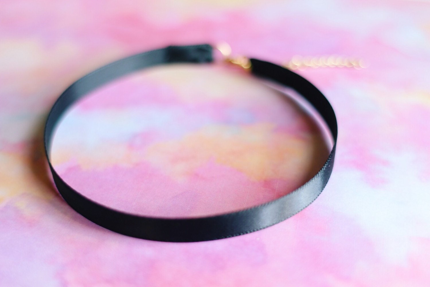 Simple Black Satin Ribbon Choker Necklace, 90s Choker, Handmade, Boho ...