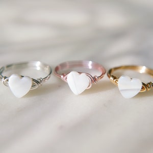 Mother of pearl heart ring