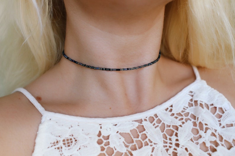 Midnight Seed Beaded Choker Necklace image 5