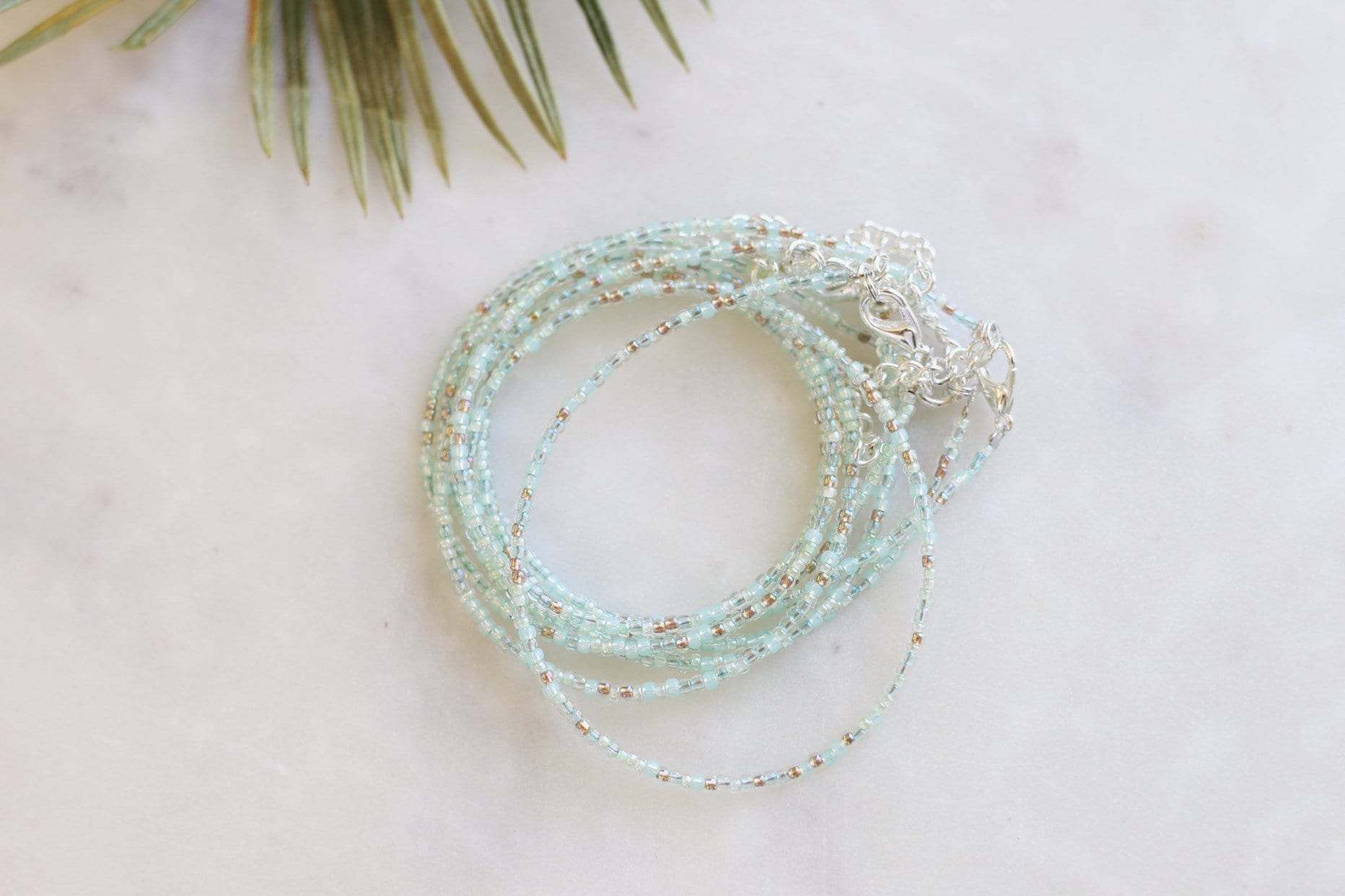 Salty Seafoam Seed Beaded Choker Necklace | Etsy