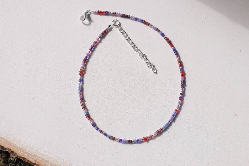 Beach Bum Beaded Choker Necklace / Beach Jewelry / boho jewelry / chokers / trendy jewelry / purple beaded necklace image 4