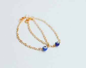 Gold Evil Eye Chain Bracelets