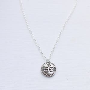 Silver Coin Om Dainty Necklace